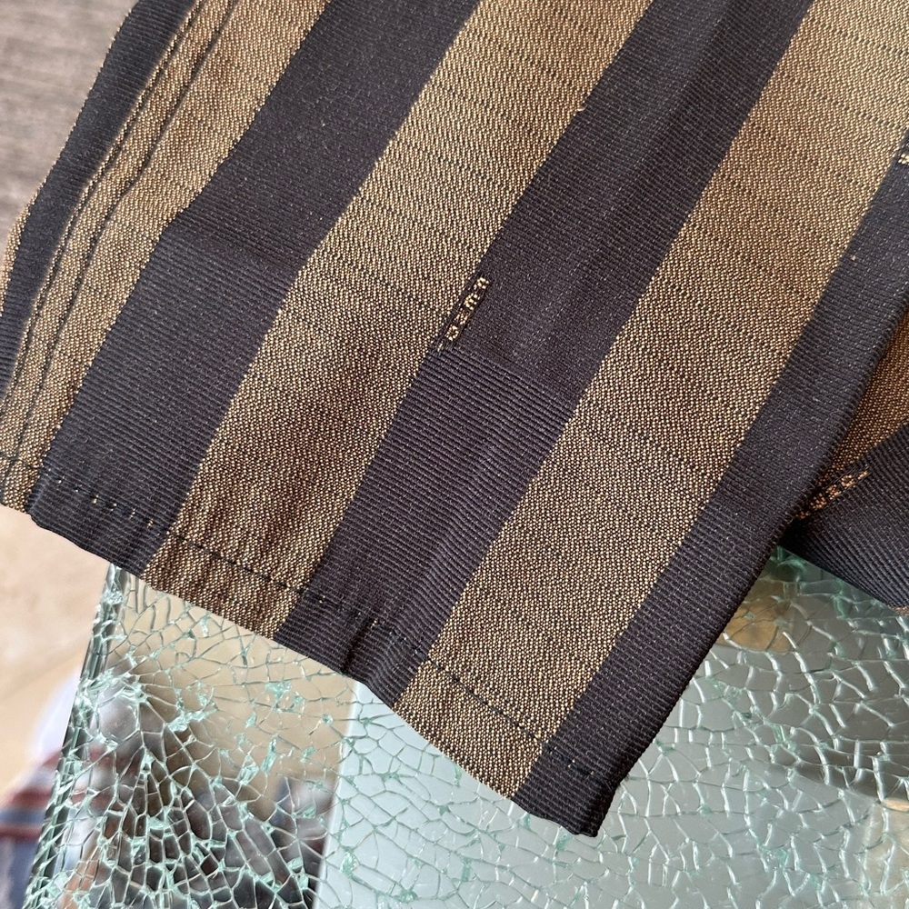 FENDI BROWN ON BROWN STILT LEG STRIPED DENIM PANT SEXY ROMA AMOR EUC - Picture 3 of 14